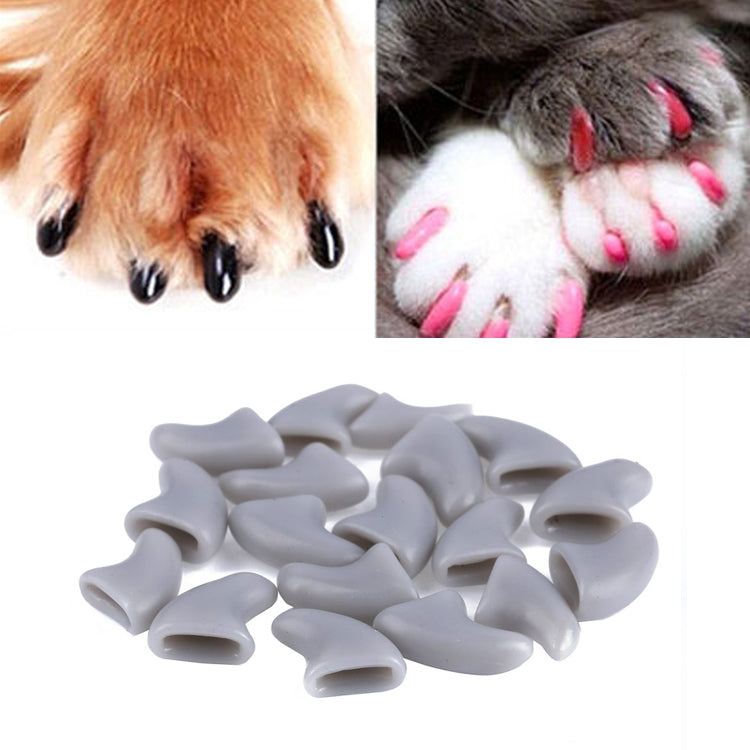 20 PCS Silicone Soft Cat Nail Caps / Cat Paw Claw / Pet Nail Protector/Cat Nail Cover, Size:S