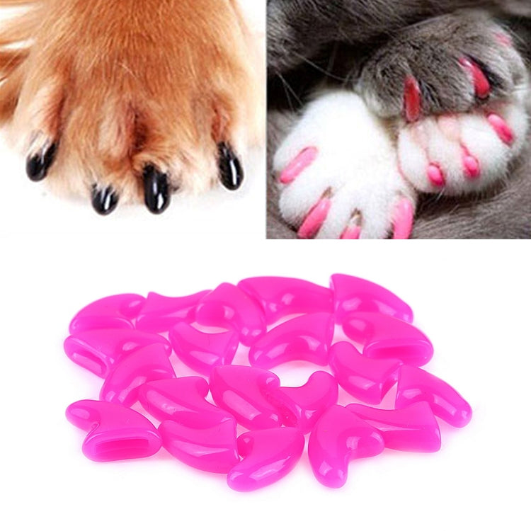 20 PCS Silicone Soft Cat Nail Caps / Cat Paw Claw / Pet Nail Protector/Cat Nail Cover, Size:S