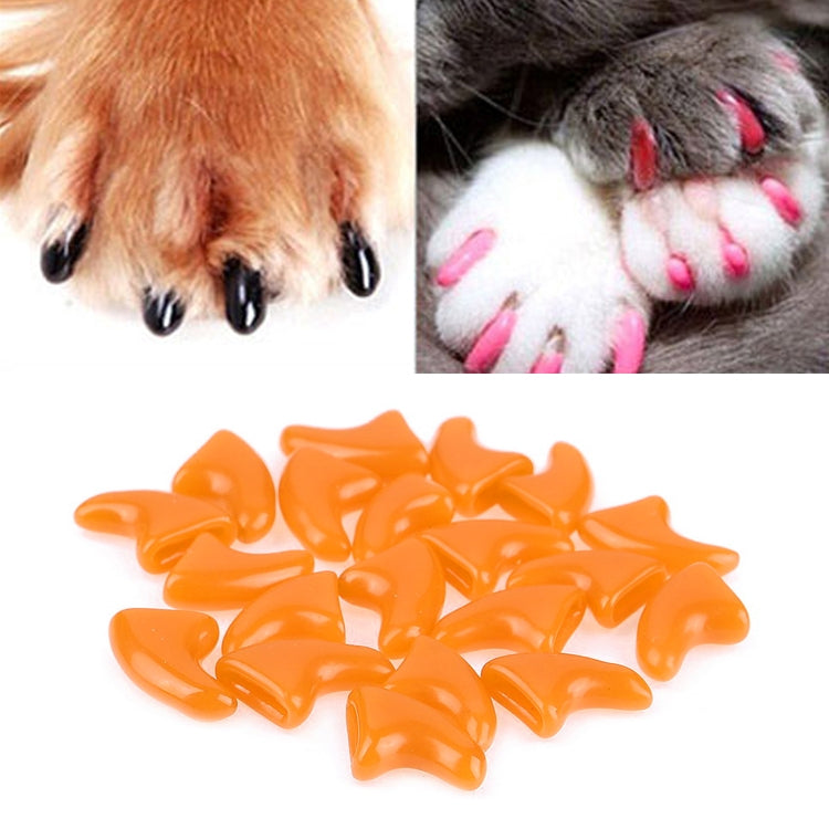 20 PCS Silicone Soft Cat Nail Caps / Cat Paw Claw / Pet Nail Protector/Cat Nail Cover, Size:S
