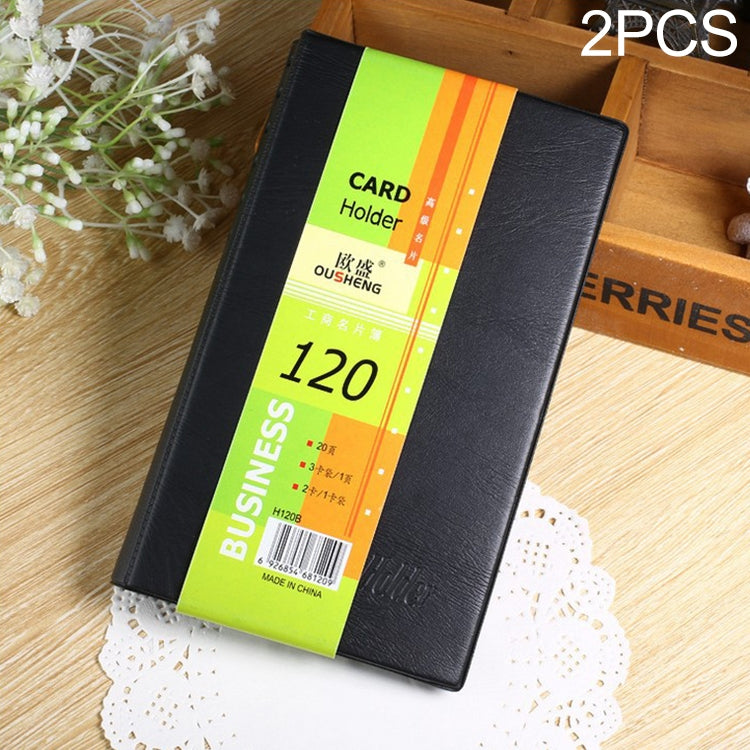 2 PCS Leather Business Card Holder Office Stationery Name-card Holder Album