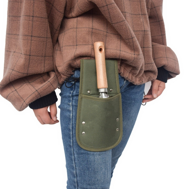 Army Green Portable Waist-mounted Waterproof Garden Tool Shovel Storage Bag Protective Sleeve, Style:Short Section 13x23.8cm