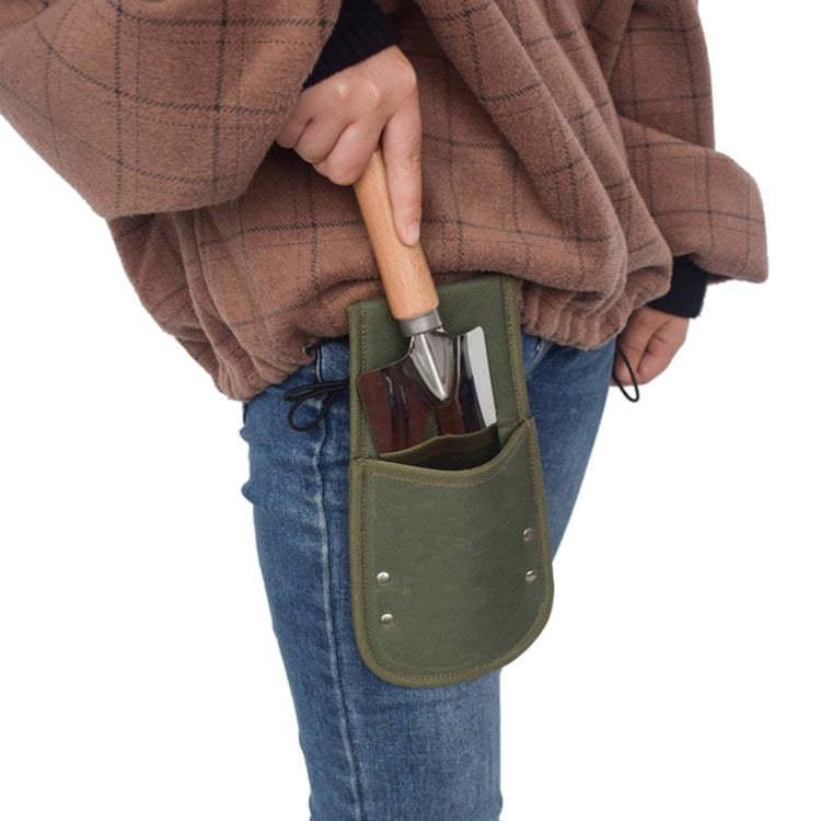 Army Green Portable Waist-mounted Waterproof Garden Tool Shovel Storage Bag Protective Sleeve, Style:Short Section 13x23.8cm