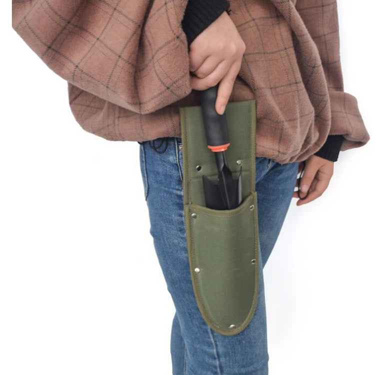 Army Green Portable Waist-mounted Waterproof Garden Tool Shovel Storage Bag Protective Sleeve, Style:Long Section 10.4x33cm