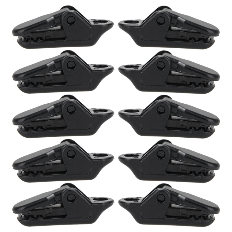 100pcs Tents Accessories Awning Wind Rope Clamp Plastic Clip Outdoor Camping Tent Alligator Cip Hook(Black)