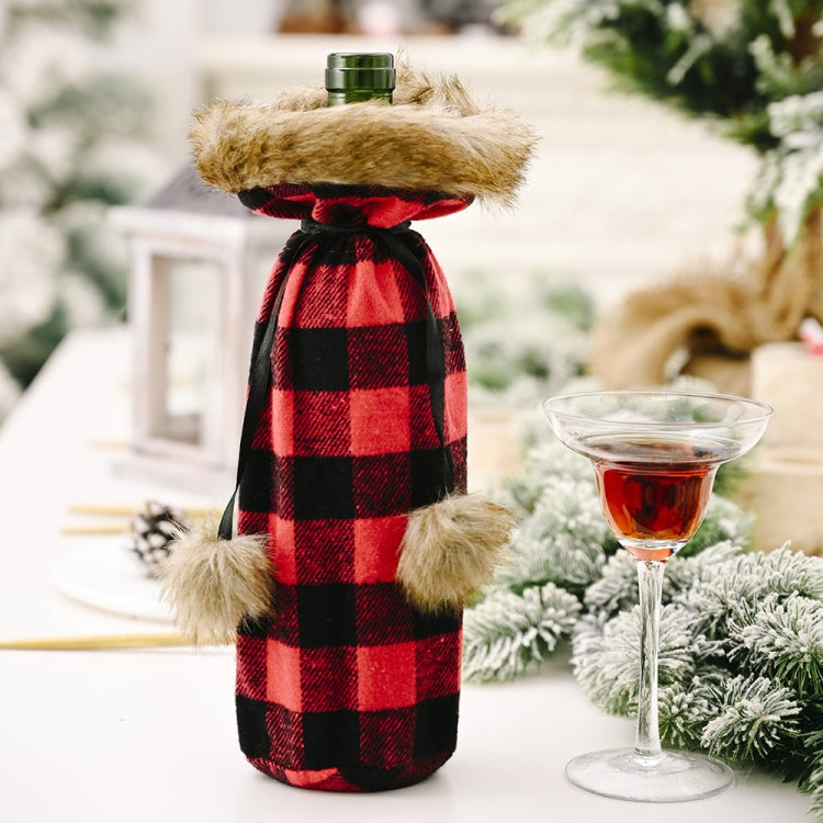 Christmas Items Pompoms Lattice Wine Bottle Cover Wine Bottle Bag