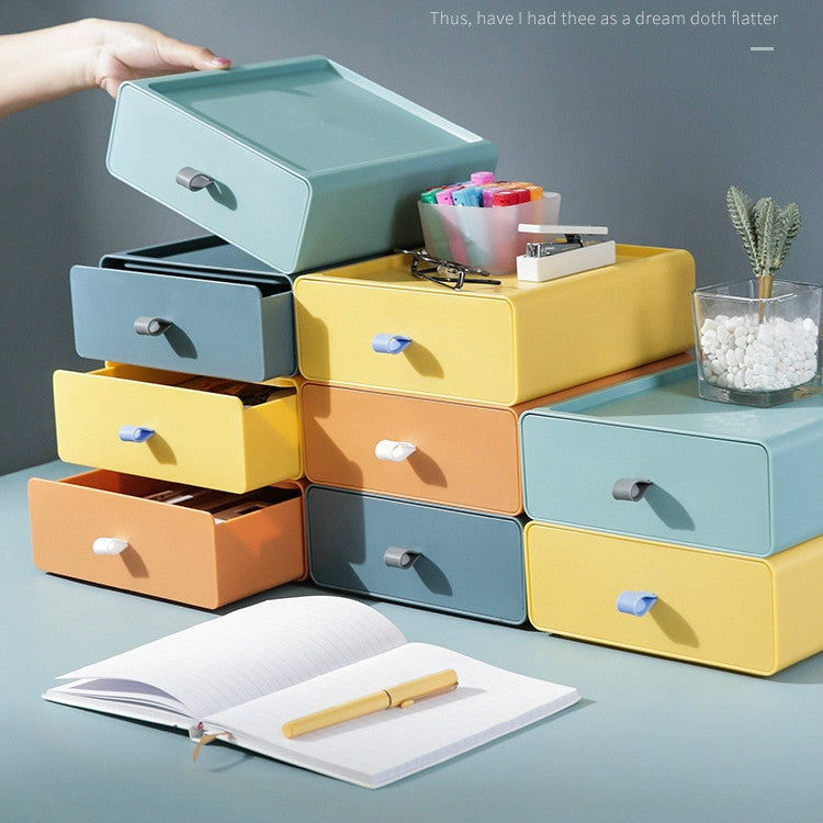 Drawer Type Desktop Storage Box Office Desk Stationery Organizing Box