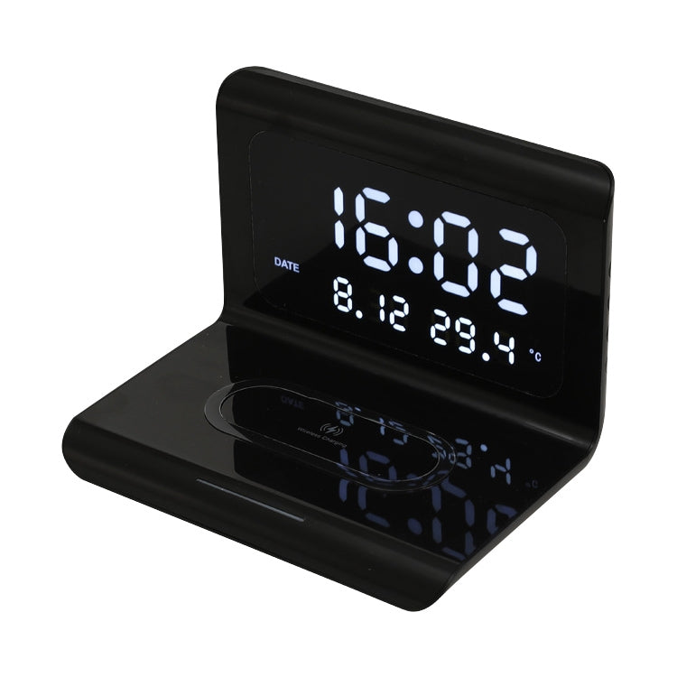 RT1 10W QI Universal Multi-function Mobile Phone Wireless Charger with Alarm Clock & Time / Calendar / Temperature Display