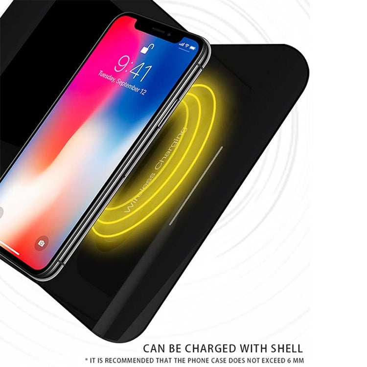 RT1 10W QI Universal Multi-function Mobile Phone Wireless Charger with Alarm Clock & Time / Calendar / Temperature Display