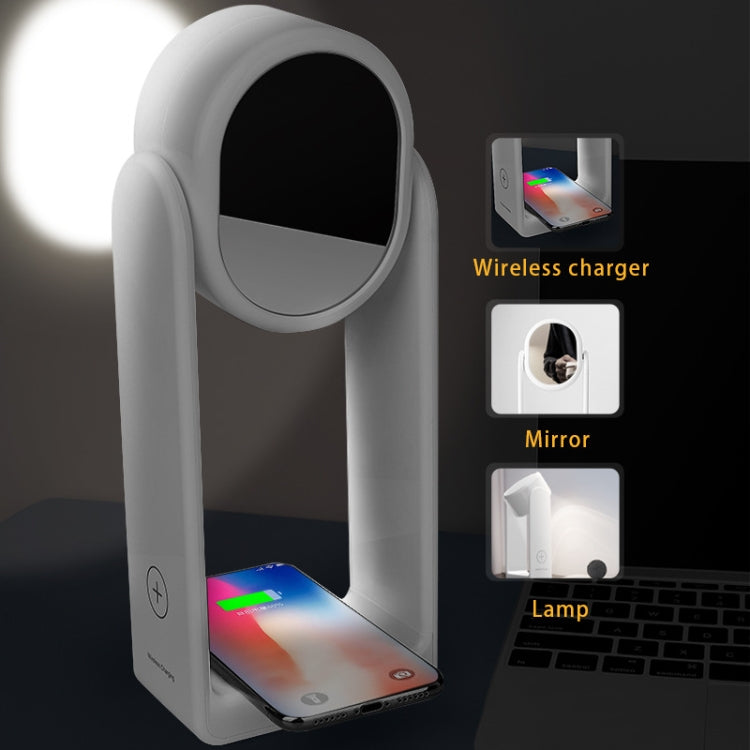 RT2 3 in 1 5W Desk Lamp + Mirror + Wireless Charger Smartphone Wireless Charger