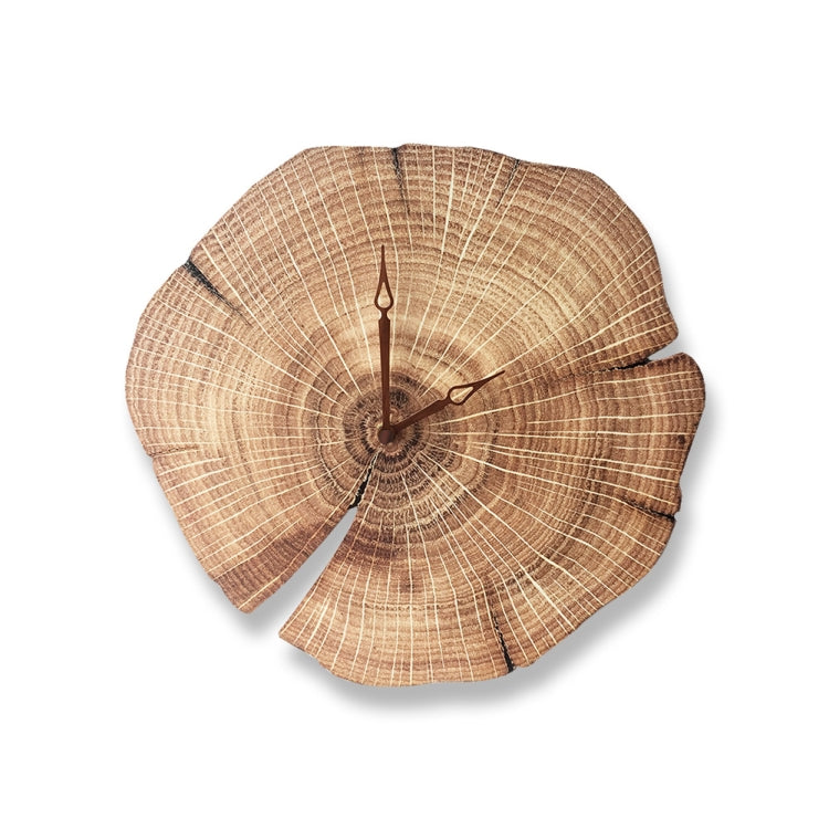 Log Hotel Living Room Annual Ring Wall Clock Solid Wood Natural Retro Silent Clock