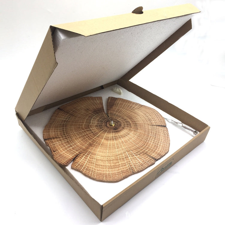 Log Hotel Living Room Annual Ring Wall Clock Solid Wood Natural Retro Silent Clock