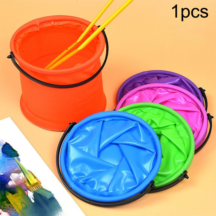 10 PCS No Compartment Folding Art Painting Bucket Pen Washing Bucket Random Colour