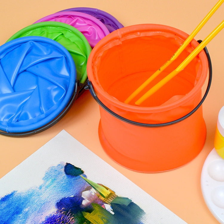 10 PCS No Compartment Folding Art Painting Bucket Pen Washing Bucket Random Colour