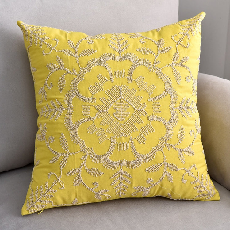 Cotton Cord Embroidery Pillow Cushion Cover without Core, Size: 50x50cm
