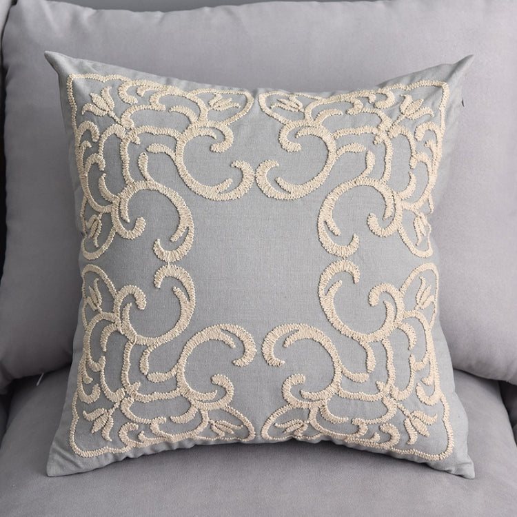 Cotton Cord Embroidery Pillow Cushion Cover without Core, Size: 50x50cm