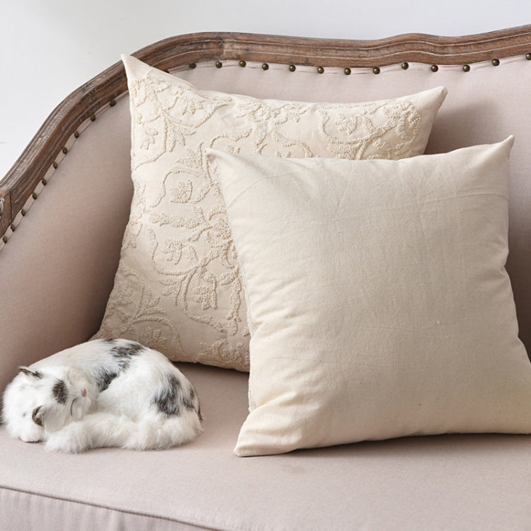 Cotton Cord Embroidery Pillow Cushion Cover without Core, Size: 50x50cm