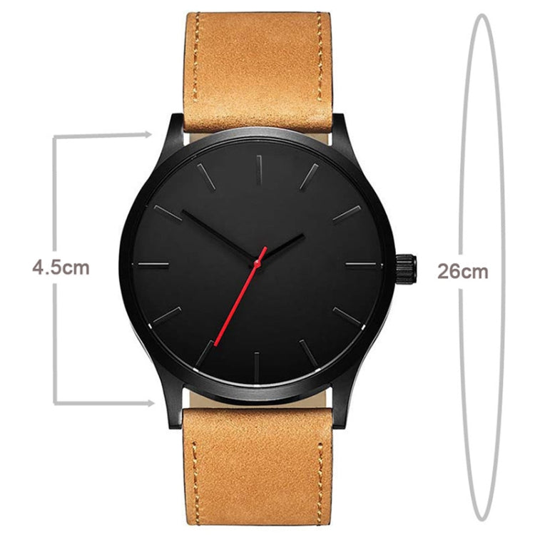 Men Simple Matte Leather Belt Quartz Watch