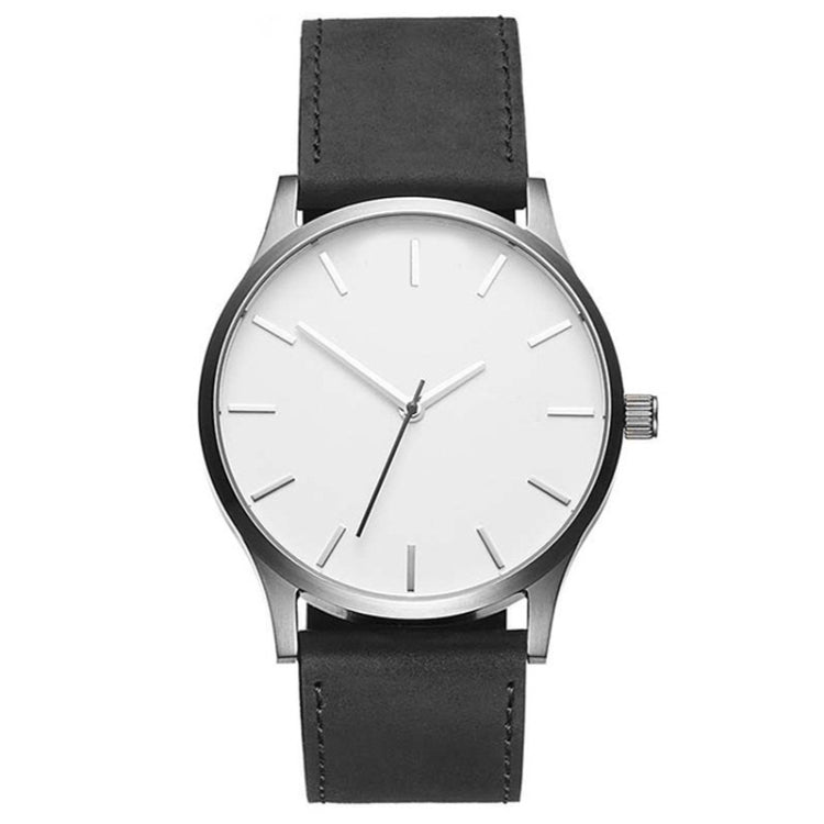 Men Simple Matte Leather Belt Quartz Watch