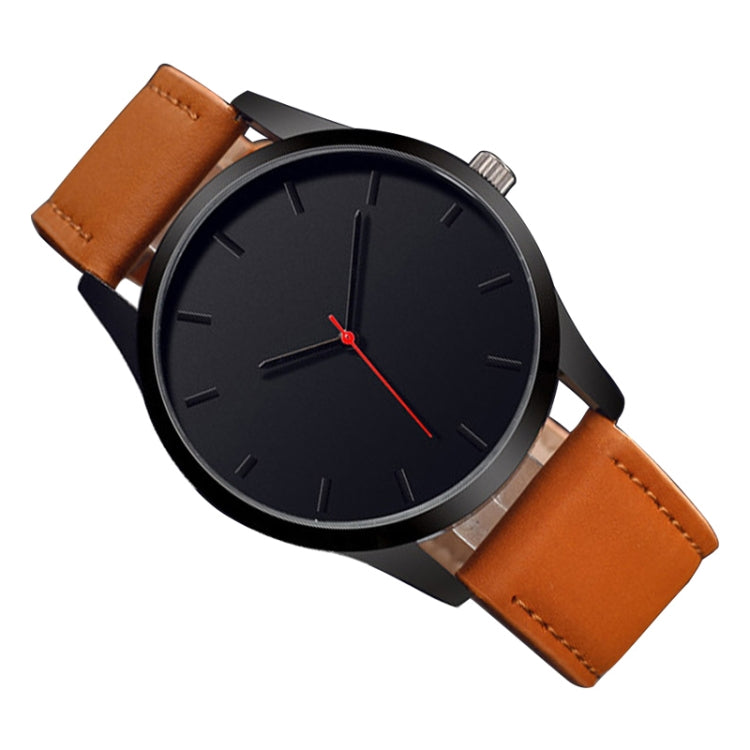 Men Simple Matte Leather Belt Quartz Watch