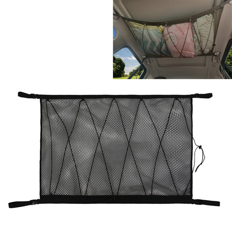 Car Roof Large Space Adjustable Mesh Braid Chain Drawstring Two-in-one Storage Bag
