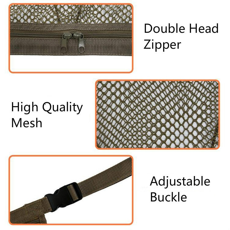 Car Roof Large Space Adjustable Mesh Braid Chain Drawstring Two-in-one Storage Bag