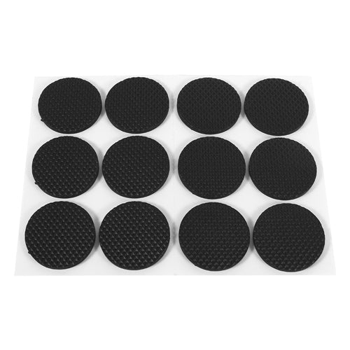 12 PCS Round Furniture Rubber Leg Feet Felt Pads Anti Slip Self Adhesive For Sofa Chair/Table/Desk Floor Damper Pads Protectors Mat