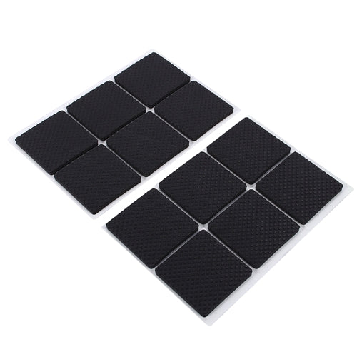 12 PCS Square Furniture Rubber Leg Feet Felt Pads Anti Slip Self Adhesive For Sofa Chair/Table/Desk Floor Damper Pads Protectors Mat