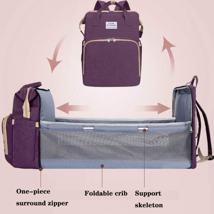 Portable Folding Crib Large Capacity Double Shoulder Mummy Pack Bag