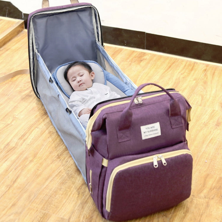 Portable Folding Crib Large Capacity Double Shoulder Mummy Pack Bag