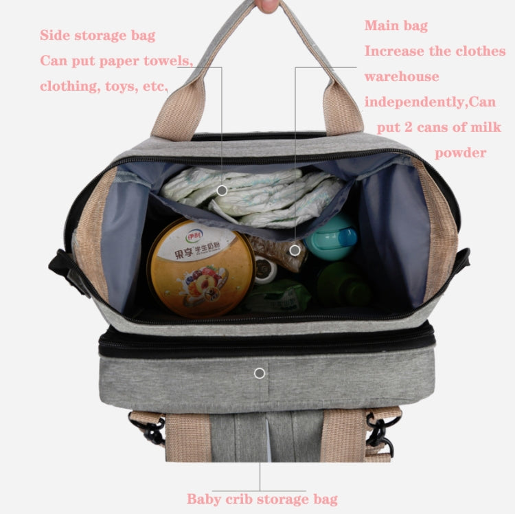 Portable Folding Crib Large Capacity Double Shoulder Mummy Pack Bag