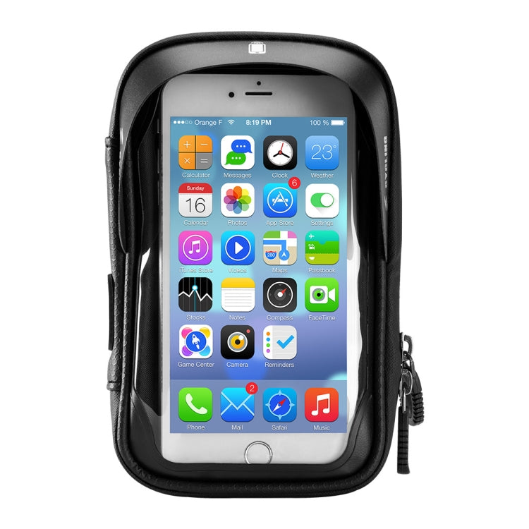 CYCLING Bicycle Bag Handlebar Bag Waterproof Touch Screen Upper Tube Bag Saddle Bag, Size:6inch(Black)