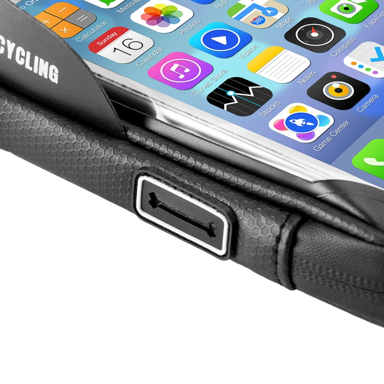 CYCLING Bicycle Bag Handlebar Bag Waterproof Touch Screen Upper Tube Bag Saddle Bag, Size:6inch(Black)