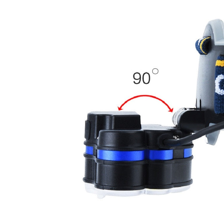 6-Core Strong Head Light Outdoor Long-Range Lighting Fishing Light, Specification:Set 2 Batteries and 1 Charger