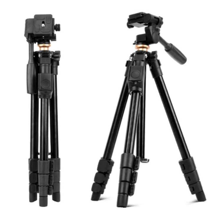 Q160a 4-Section Folding Legs Live Broadcast Aluminum Alloy Tripod Mount with Three-dimensional Tripod Heads & Wireless Remote Control