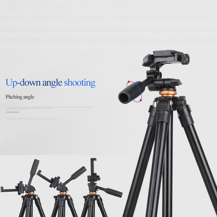 Q160a 4-Section Folding Legs Live Broadcast Aluminum Alloy Tripod Mount with Three-dimensional Tripod Heads & Wireless Remote Control