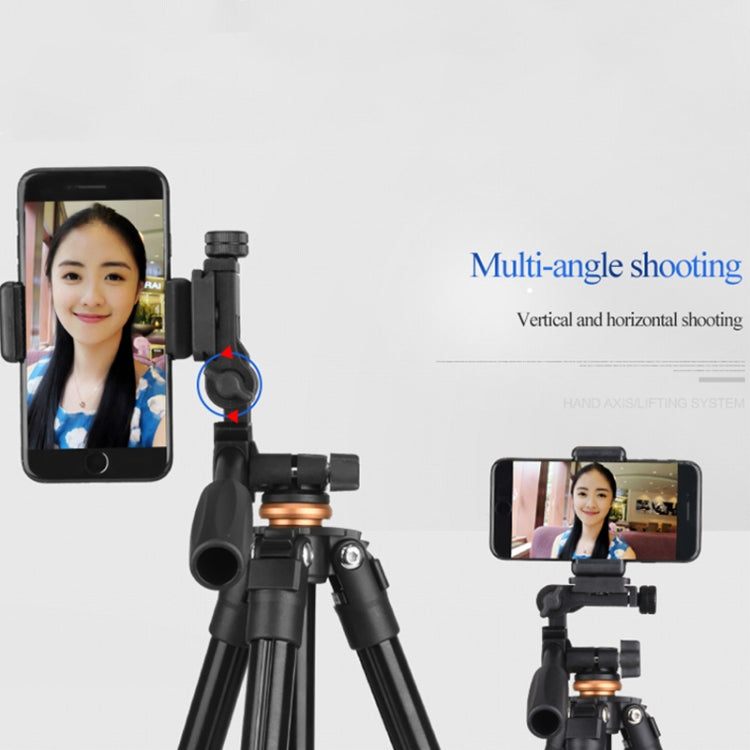 Q160a 4-Section Folding Legs Live Broadcast Aluminum Alloy Tripod Mount with Three-dimensional Tripod Heads & Wireless Remote Control