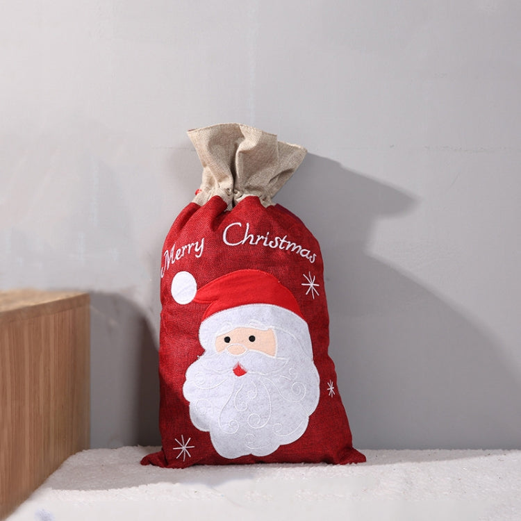 2 PCS Christmas Decorations Linen Gift Bags Old Man Snowman Gift Bag, Size:Small 41.5x24cm