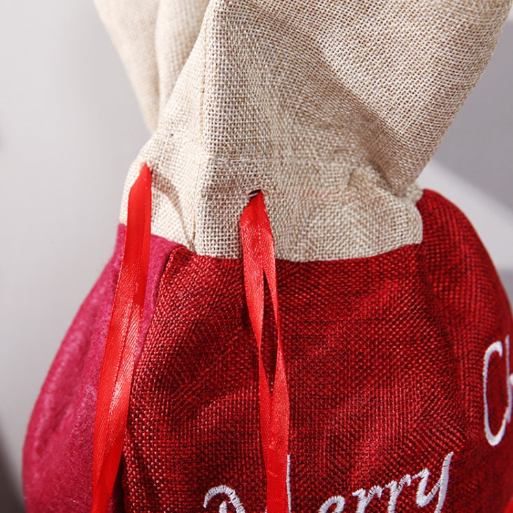 2 PCS Christmas Decorations Linen Gift Bags Old Man Snowman Gift Bag, Size:Small 41.5x24cm