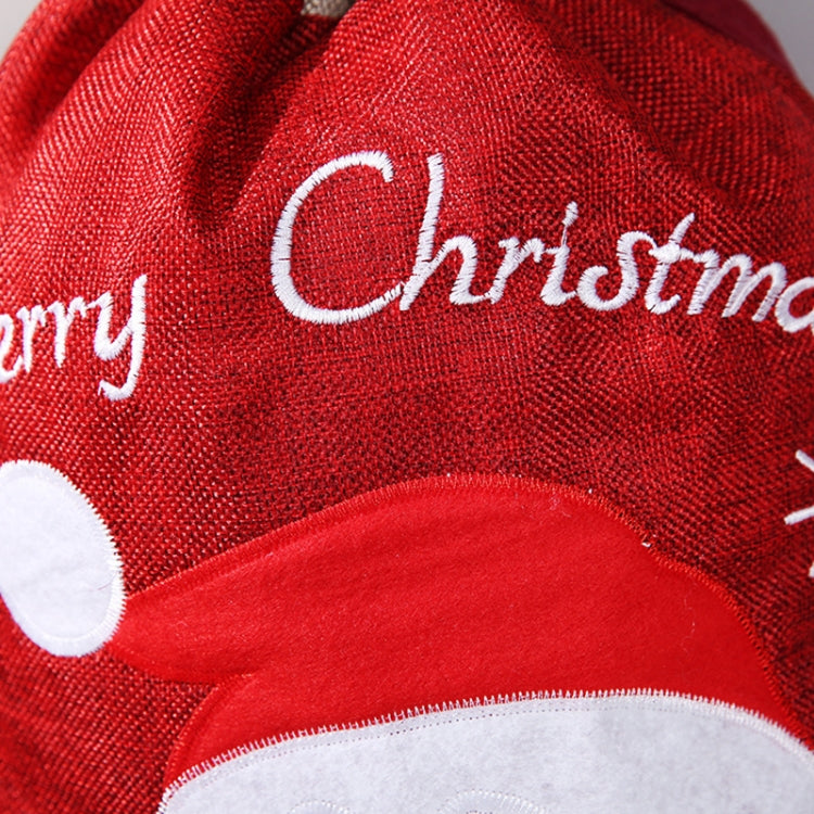2 PCS Christmas Decorations Linen Gift Bags Old Man Snowman Gift Bag, Size:Small 41.5x24cm