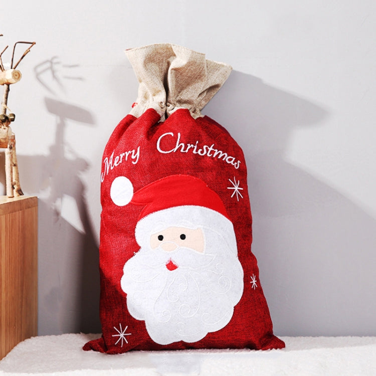 2 PCS Christmas Decorations Linen Gift Bags Old Man Snowman Gift Bag, Size:Large 57x34cm