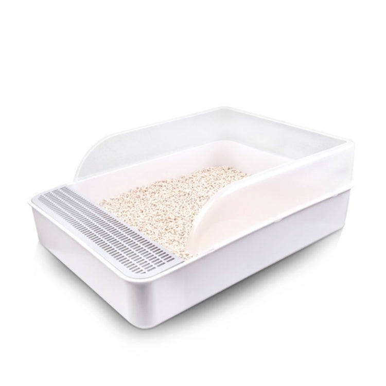 Cat Litter Box Semi-closed Square Feces Basin Pet Toilet, Size:Large