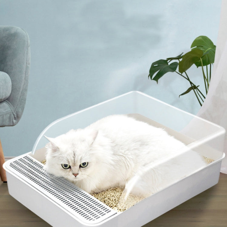 Cat Litter Box Semi-closed Square Feces Basin Pet Toilet, Size:Large