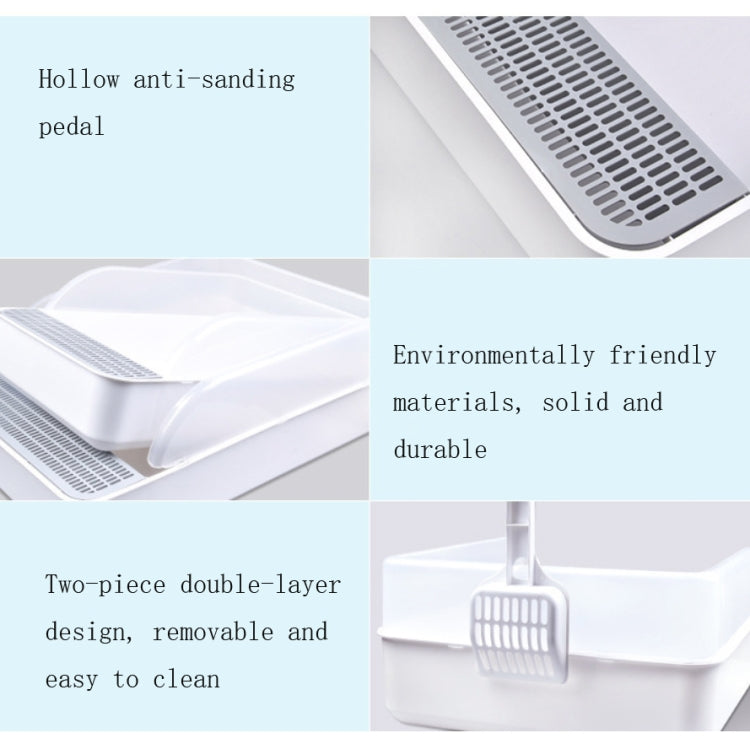 Cat Litter Box Semi-closed Square Feces Basin Pet Toilet, Size:Large