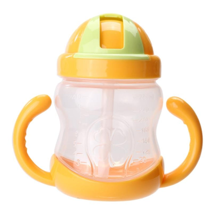 280ML Baby Bottle Kids Cup Silicone Sippy Children Training Cups Cute Baby Drinking Water Straw Handle Feeding Bottle