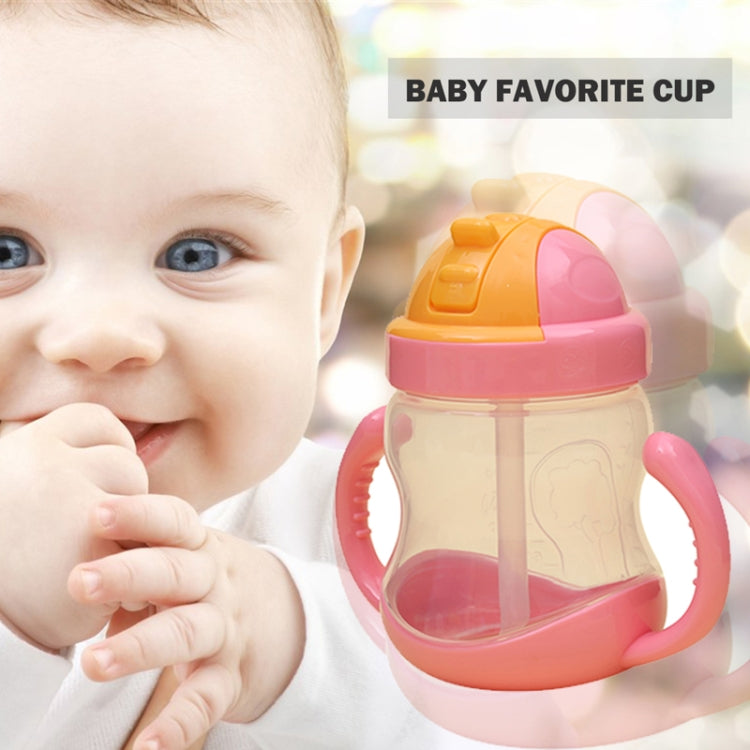 280ML Baby Bottle Kids Cup Silicone Sippy Children Training Cups Cute Baby Drinking Water Straw Handle Feeding Bottle