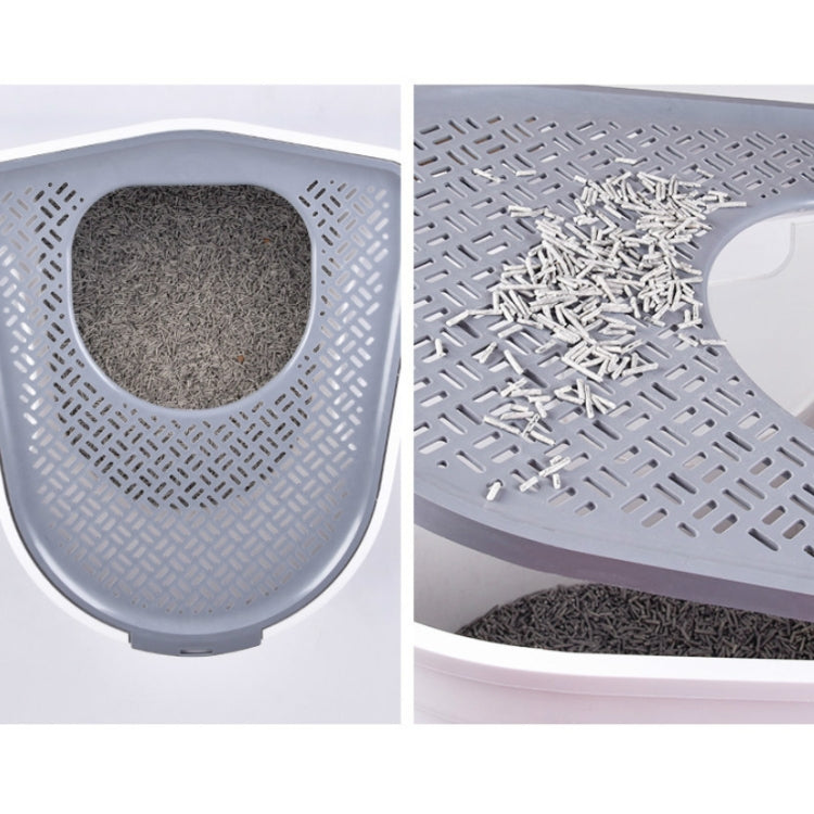 Fully Enclosed Cat House Three-door Top Entry Cat Litter Basin