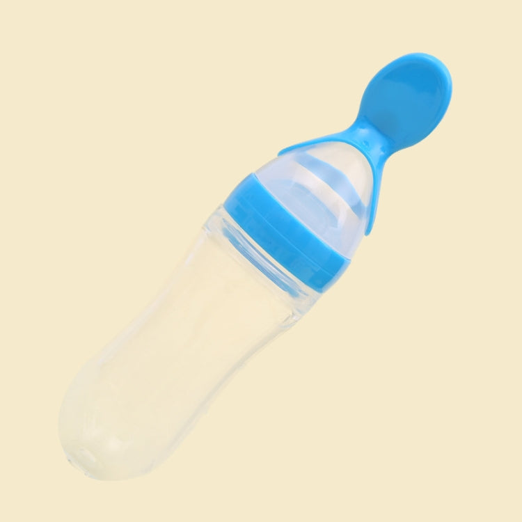 90ML Safe Newborn Baby Feeding Bottle Toddler Silicone Squeeze Feeding Milk Cereal Bottle with Hard Spoon