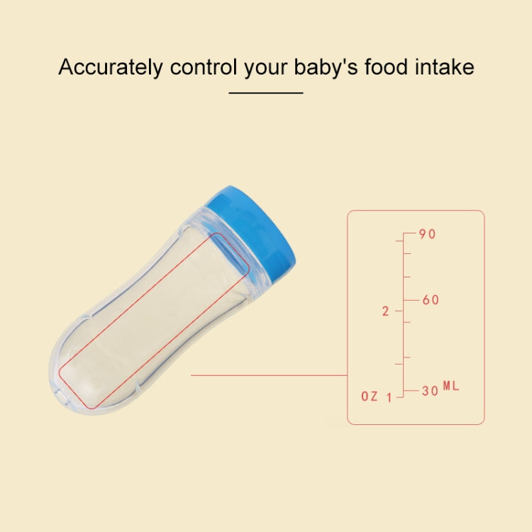 90ML Safe Newborn Baby Feeding Bottle Toddler Silicone Squeeze Feeding Milk Cereal Bottle with Hard Spoon