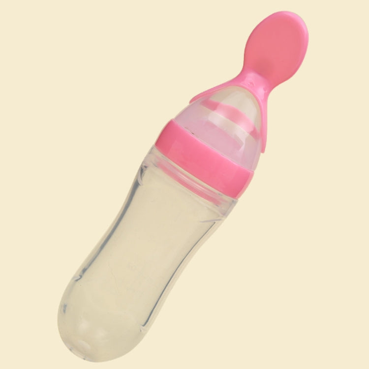 90ML Safe Newborn Baby Feeding Bottle Toddler Silicone Squeeze Feeding Milk Cereal Bottle with Hard Spoon