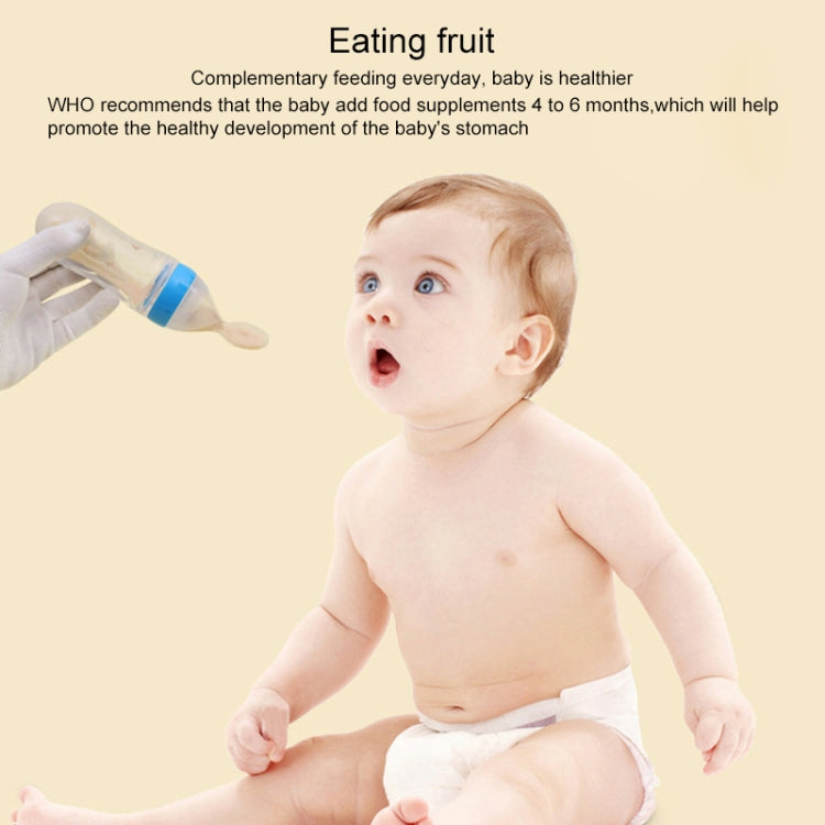 90ML Safe Newborn Baby Feeding Bottle Toddler Silicone Squeeze Feeding Milk Cereal Bottle with Hard Spoon